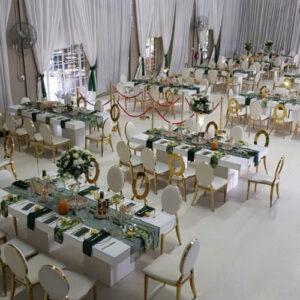 La Louise Wedding Decor green gold and white